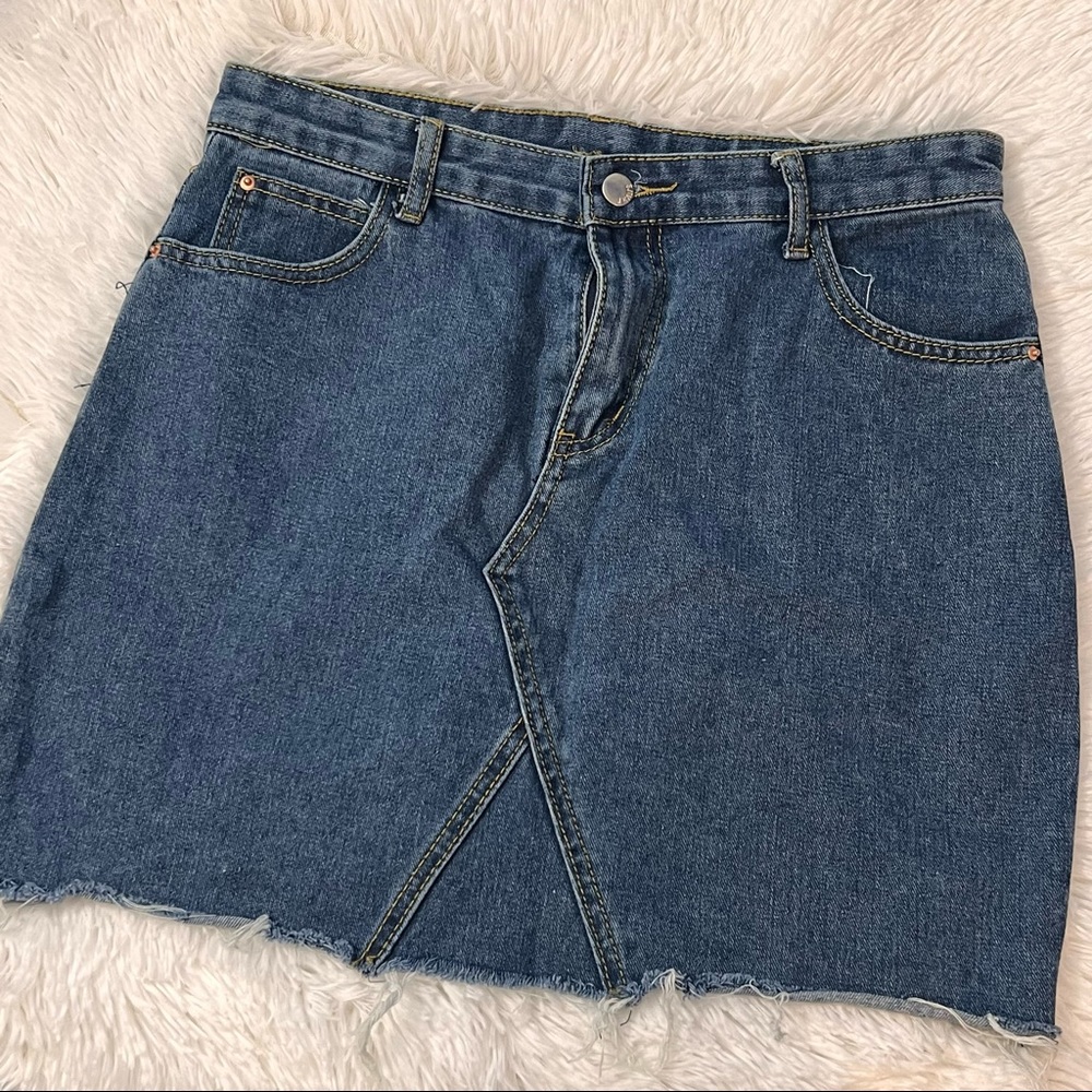 Blue Jean Denim Short Skirt XL